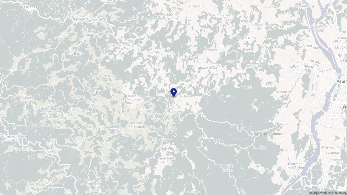 Aperçu cartographique de Boffres, centré sur la commune