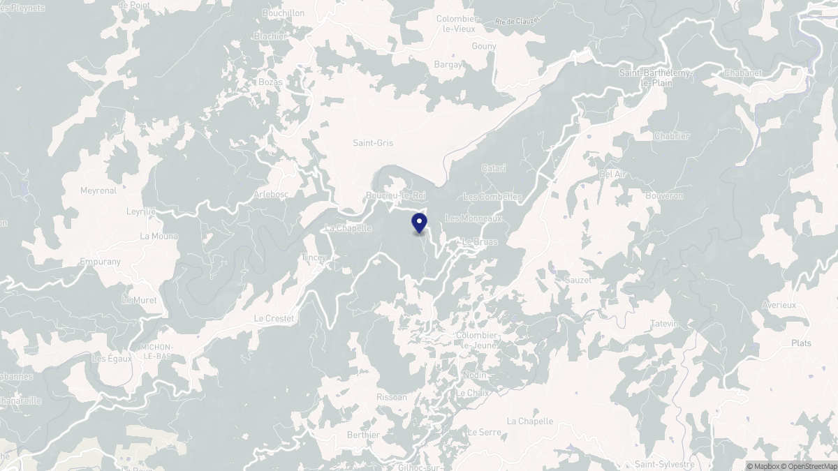 Aperçu cartographique de Boucieu-le-Roi, centré sur la commune