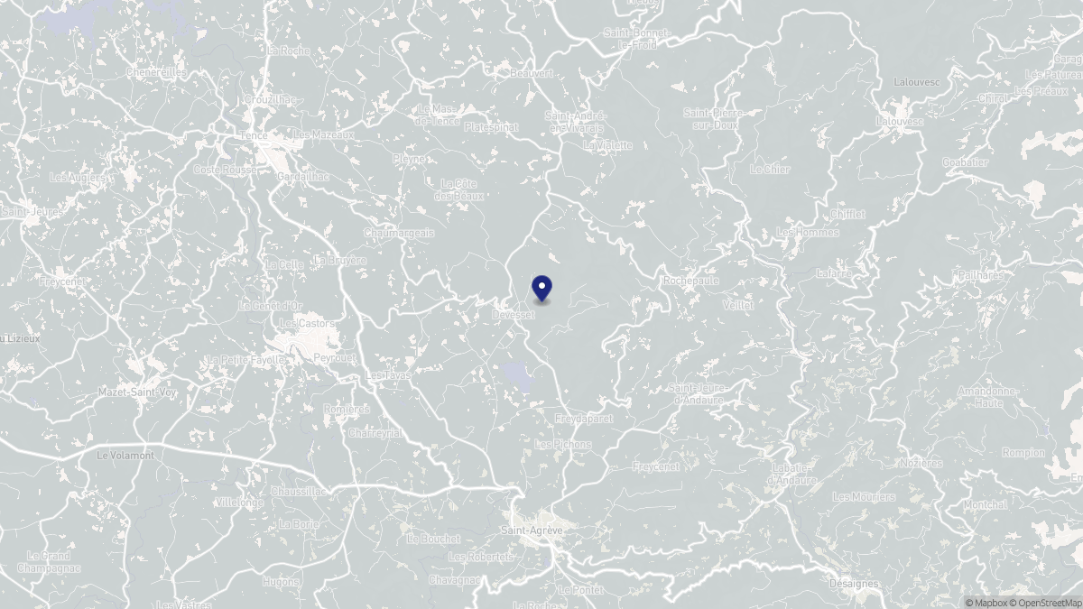 Aperçu cartographique de Devesset, centré sur la commune