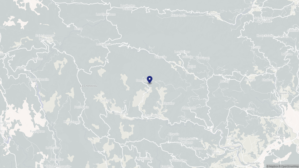 Aperçu cartographique de Dompnac, centré sur la commune