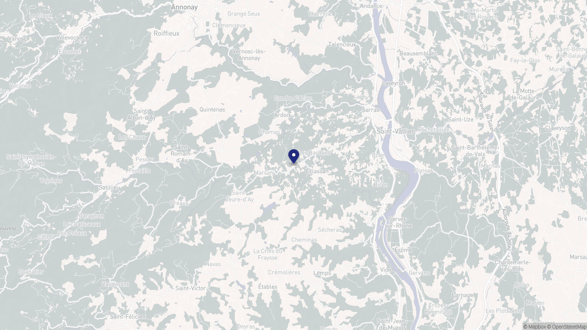Aperçu cartographique de Eclassan, centré sur la commune