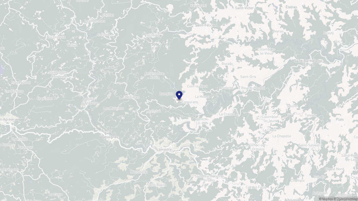 Aperçu cartographique de Empurany, centré sur la commune