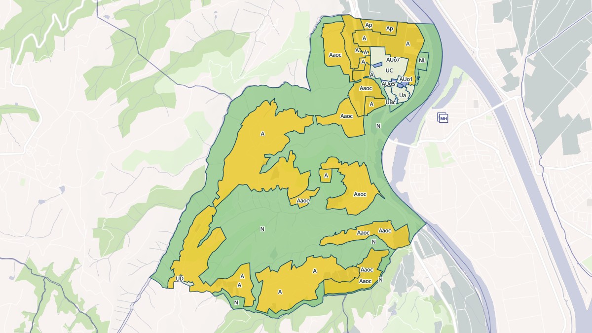 Aperçu cartographique de Glun, centré sur la commune