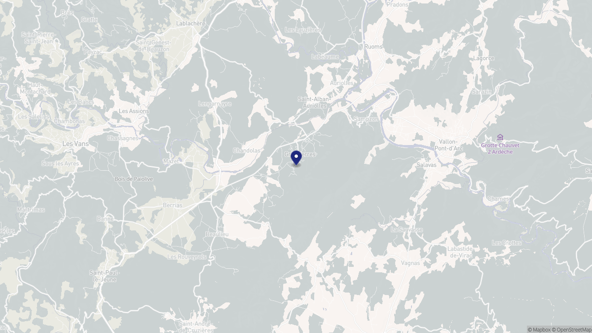 Aperçu cartographique de Grospierres, centré sur la commune
