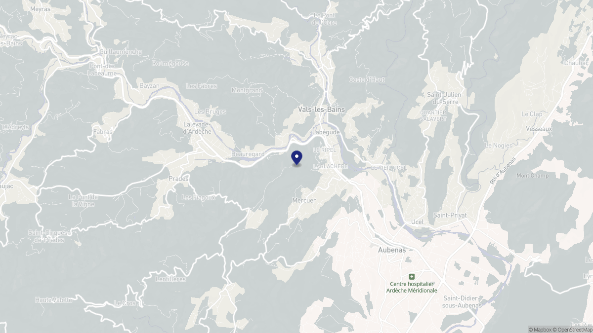 Aperçu cartographique de Labégude, centré sur la commune