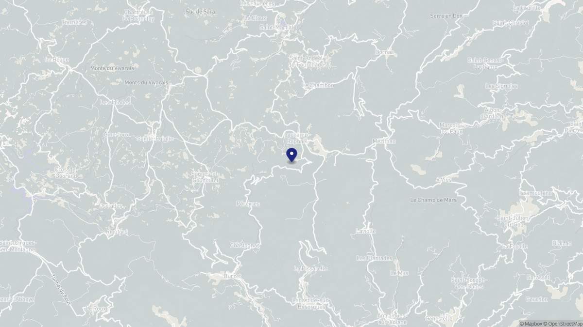 Aperçu cartographique de Lachamp-Raphaël, centré sur la commune