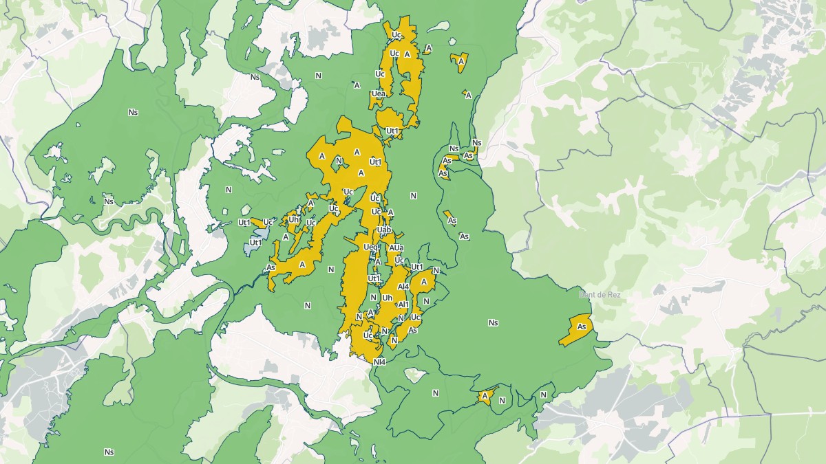 Aperçu cartographique de Lagorce, centré sur la commune