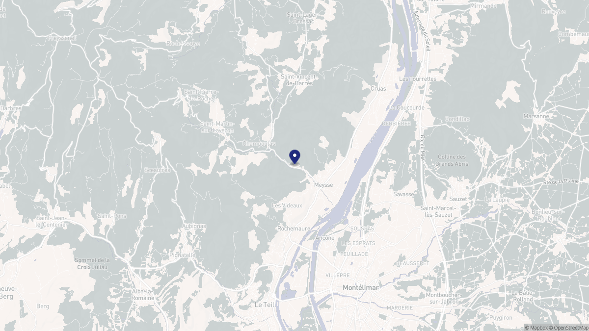 Aperçu cartographique de Meysse, centré sur la commune