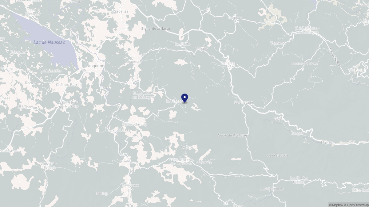 Aperçu cartographique de Le Plagnal, centré sur la commune