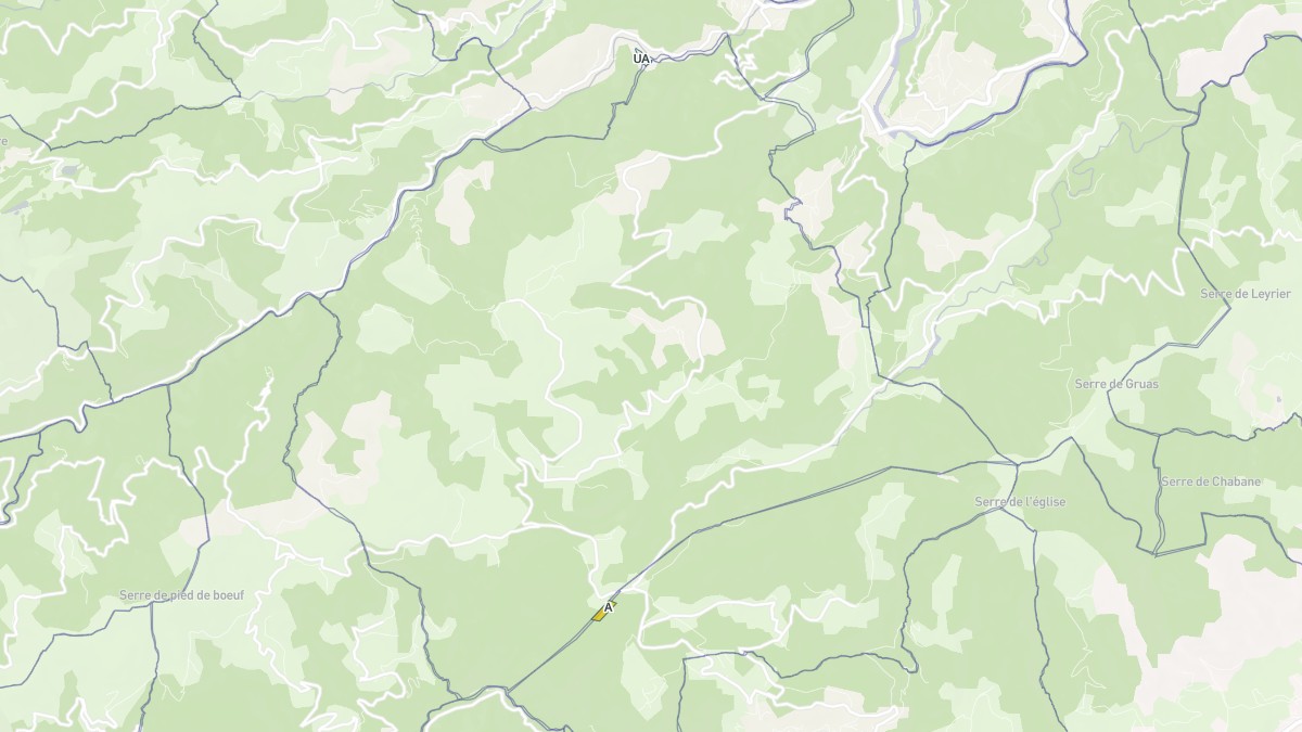 Aperçu cartographique de Pranles, centré sur la commune