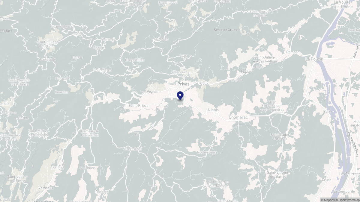 Aperçu cartographique de Privas, centré sur la commune
