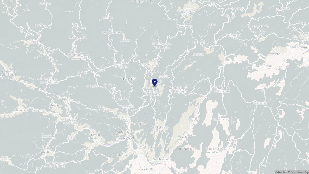 Aperçu cartographique de Saint-Andéol-de-Vals, centré sur la commune