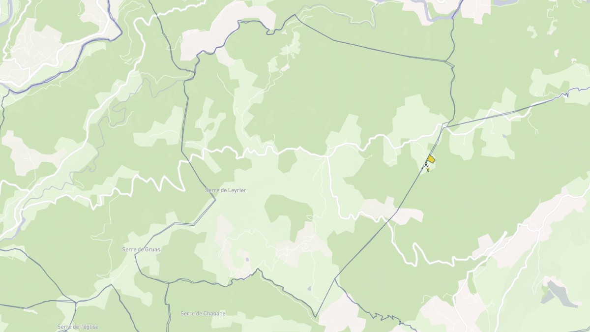Aperçu cartographique de Saint-Cierge-la-Serre, centré sur la commune