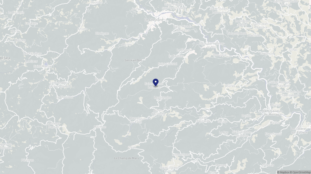Aperçu cartographique de Saint-Genest-Lachamp, centré sur la commune