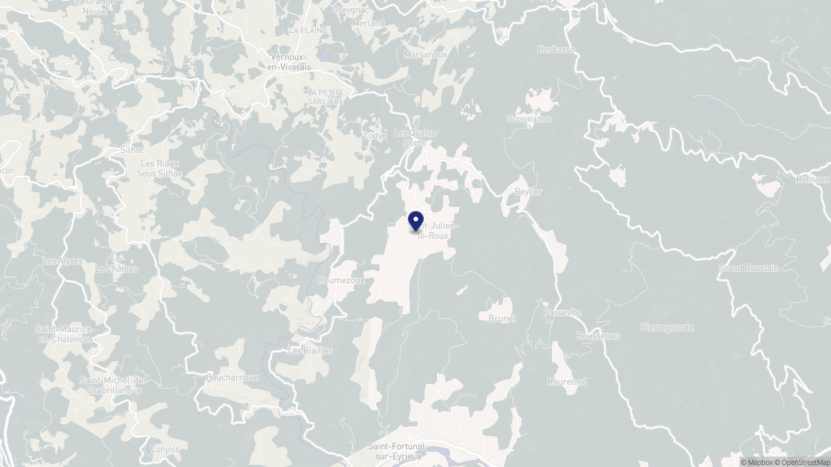 Aperçu cartographique de Saint-Julien-le-Roux, centré sur la commune