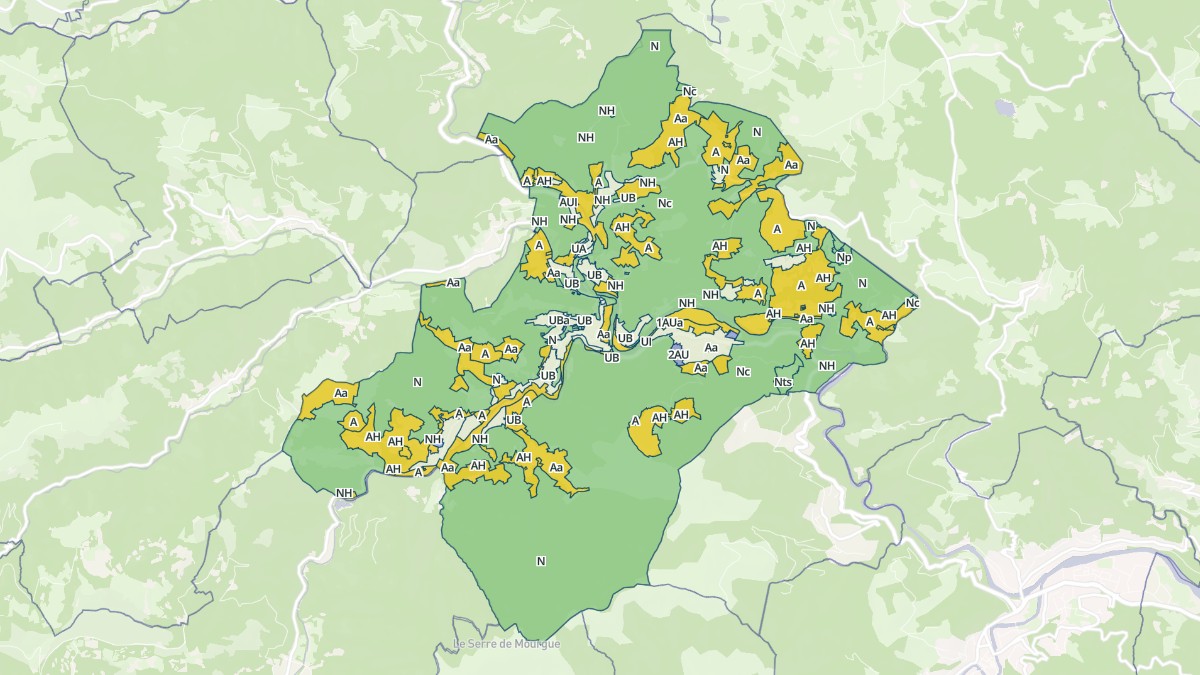 Aperçu cartographique de Saint-Martin-de-Valamas, centré sur la commune