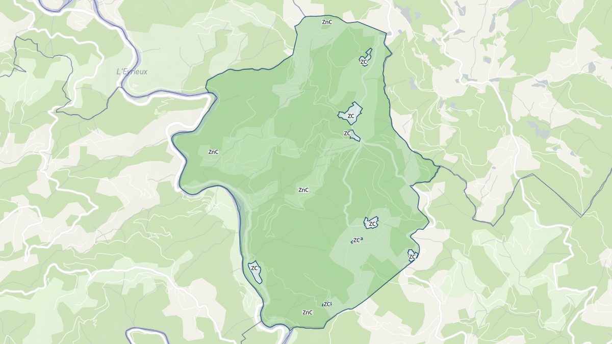 Aperçu cartographique de Saint-Maurice-en-Chalencon, centré sur la commune
