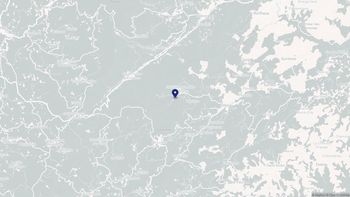 Aperçu cartographique de Saint-Symphorien-de-Mahun, centré sur la commune