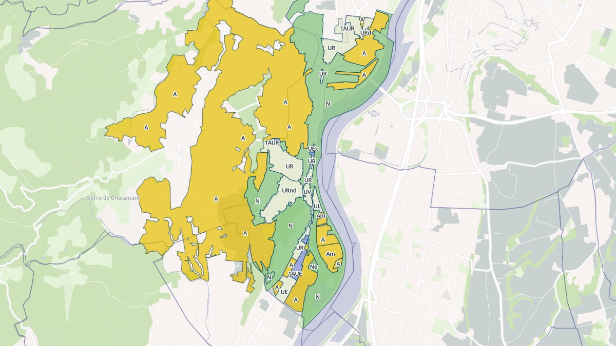 Aperçu cartographique de Soyons, centré sur la commune
