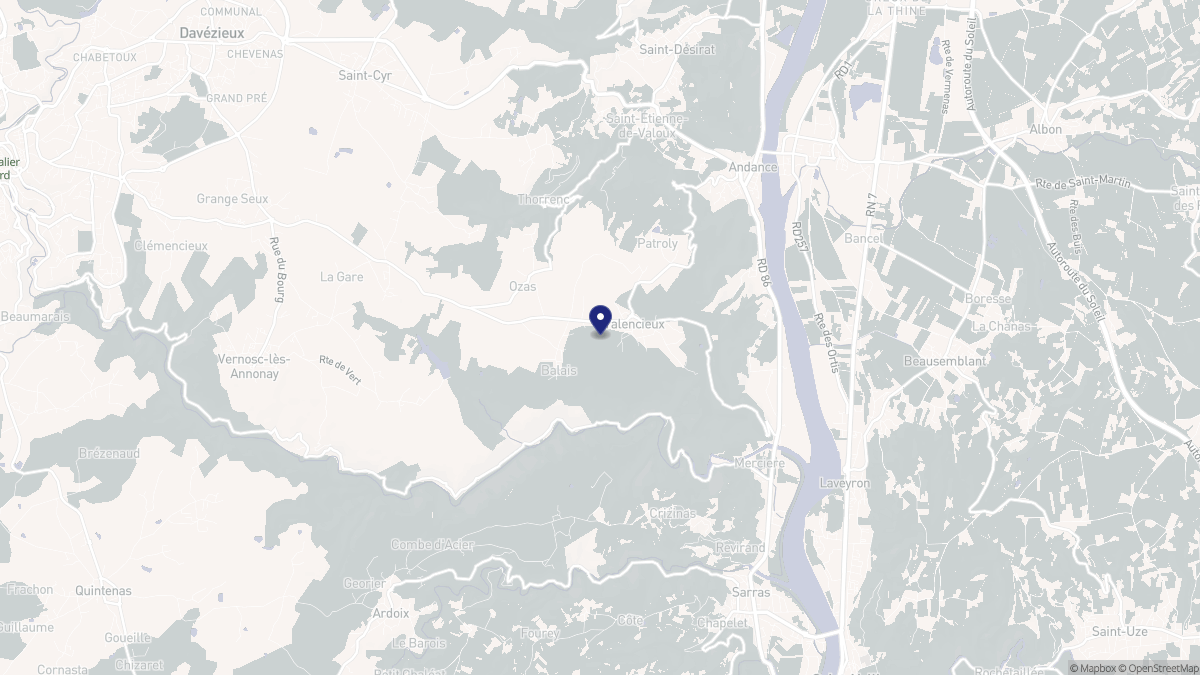 Aperçu cartographique de Talencieux, centré sur la commune
