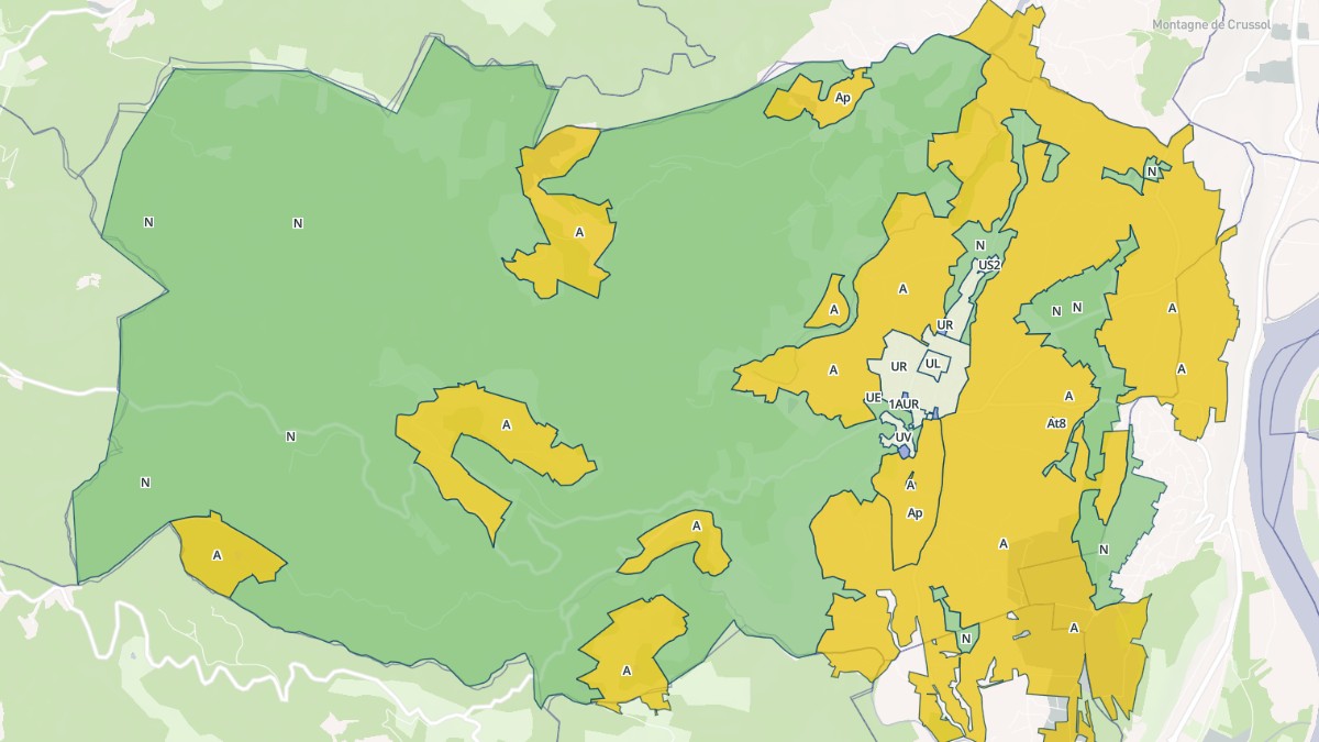 Aperçu cartographique de Toulaud, centré sur la commune