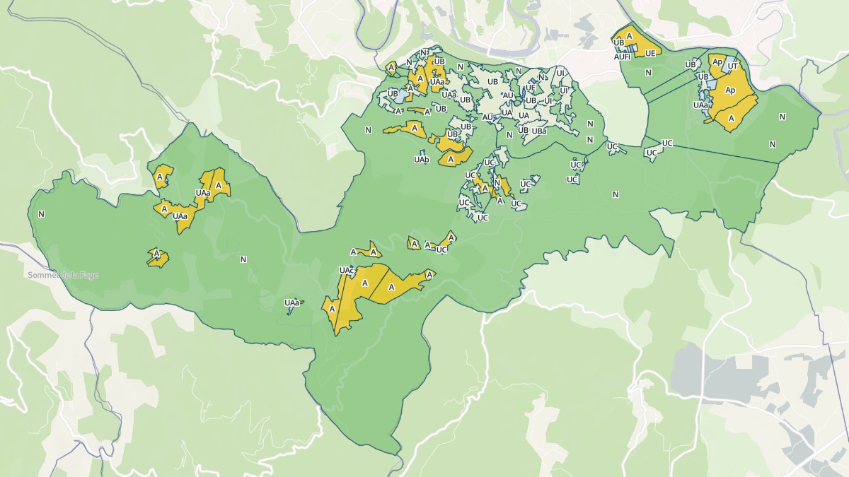Aperçu cartographique de Les Vans, centré sur la commune