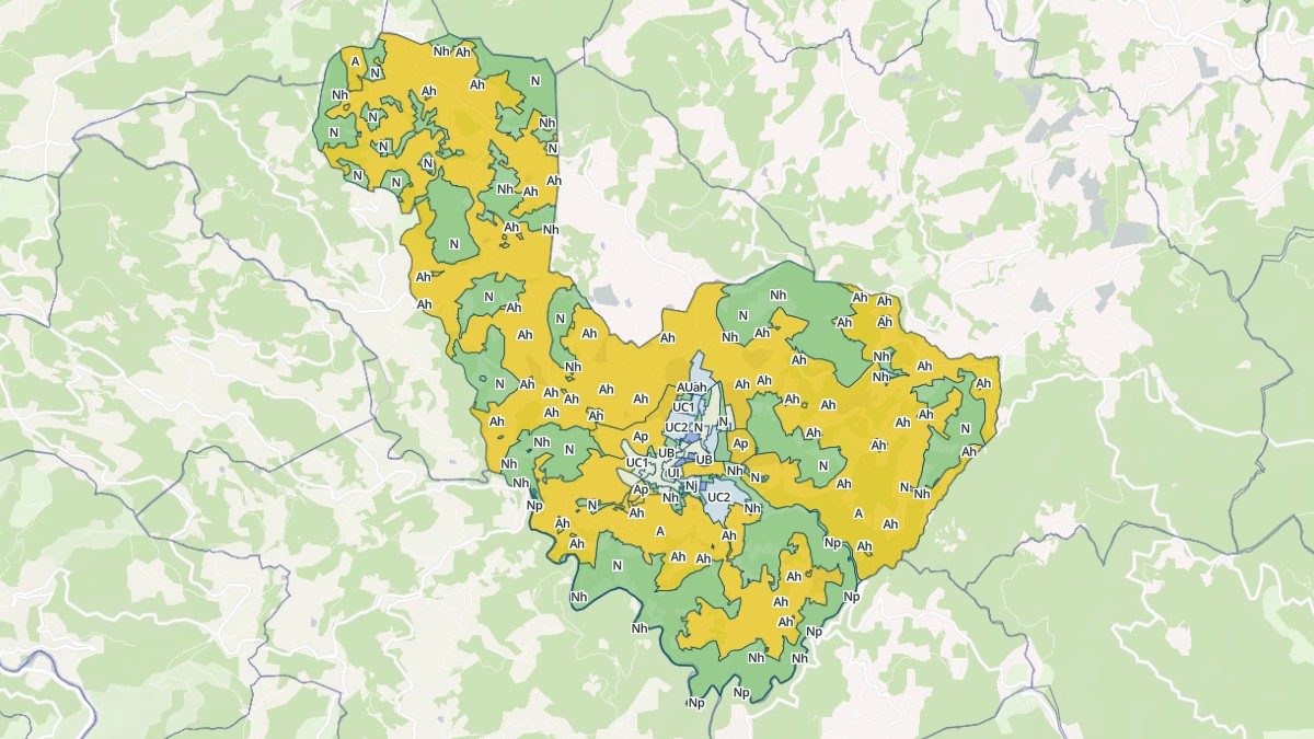 Aperçu cartographique de Vernoux-en-Vivarais, centré sur la commune