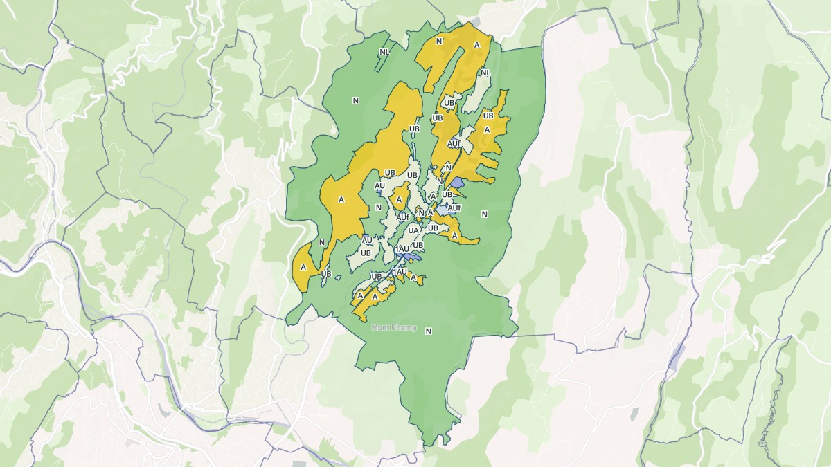 Aperçu cartographique de Vesseaux, centré sur la commune
