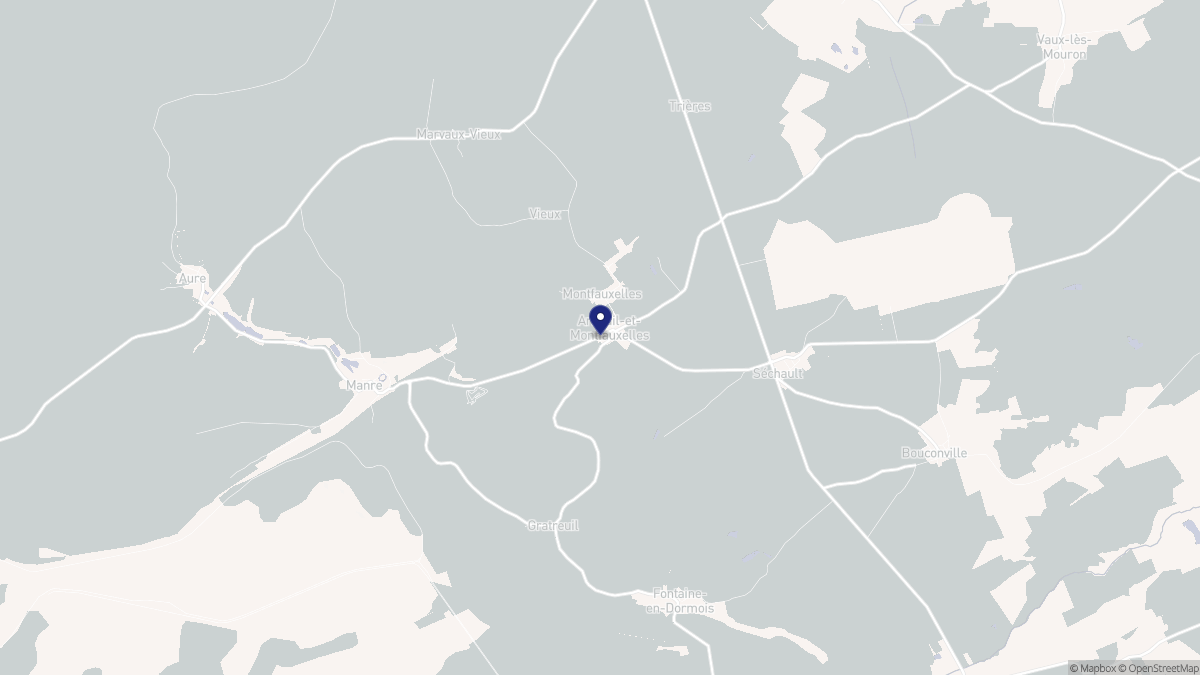 Aperçu cartographique de Ardeuil-et-Montfauxelles, centré sur la commune