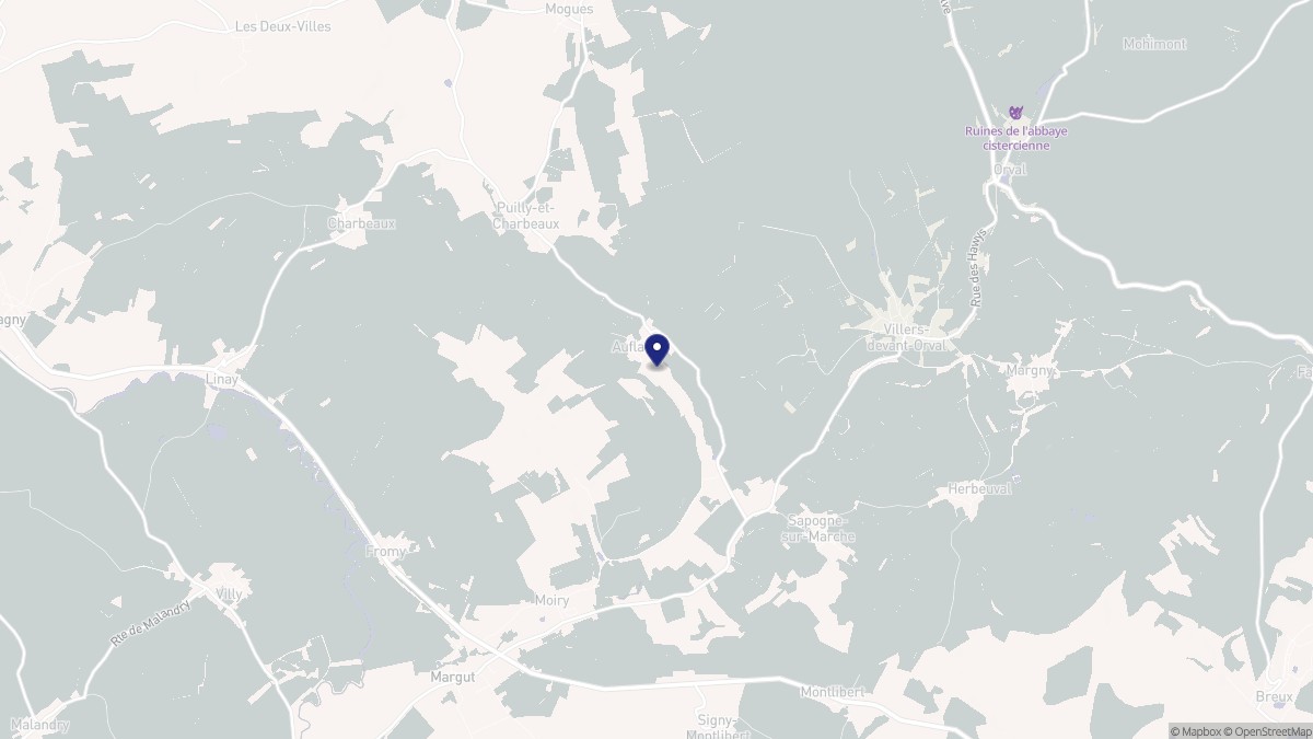 Aperçu cartographique de Auflance, centré sur la commune