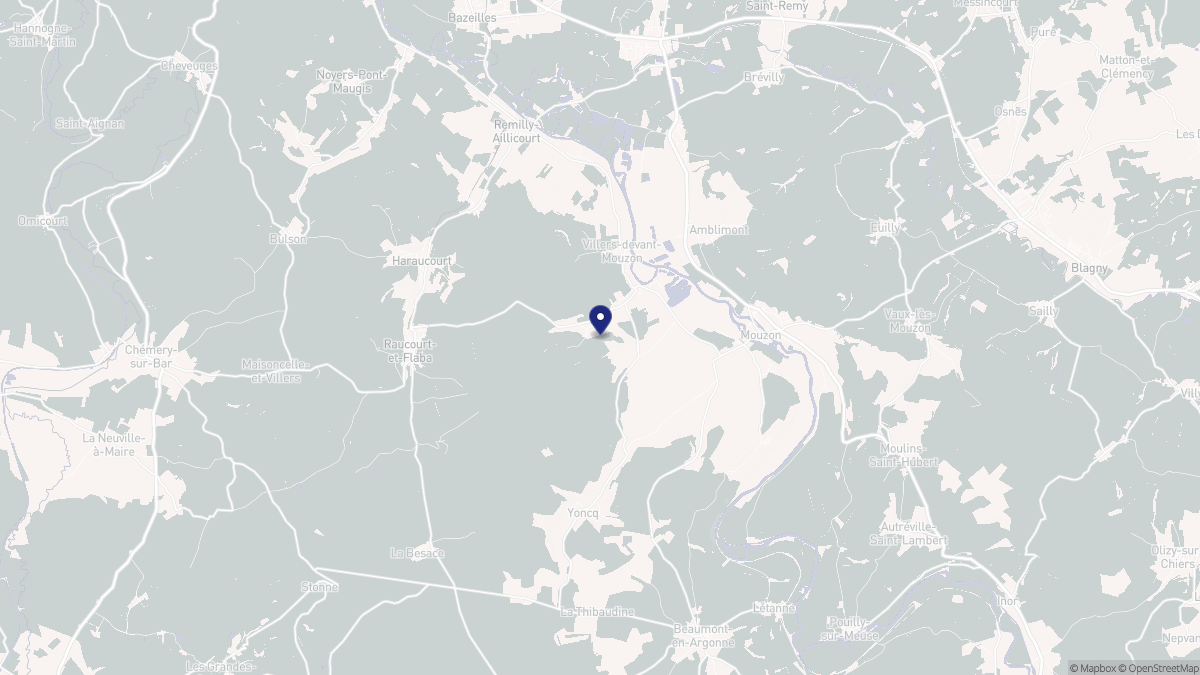 Aperçu cartographique de Autrecourt-et-Pourron, centré sur la commune