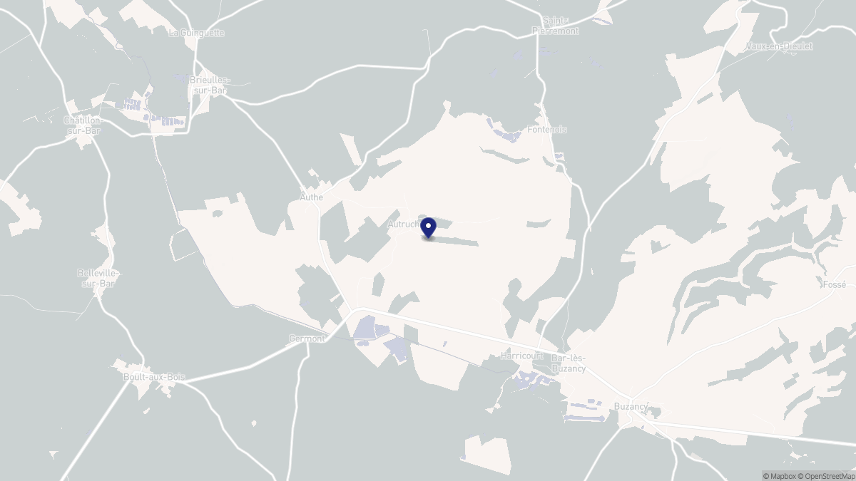 Aperçu cartographique de Autruche, centré sur la commune