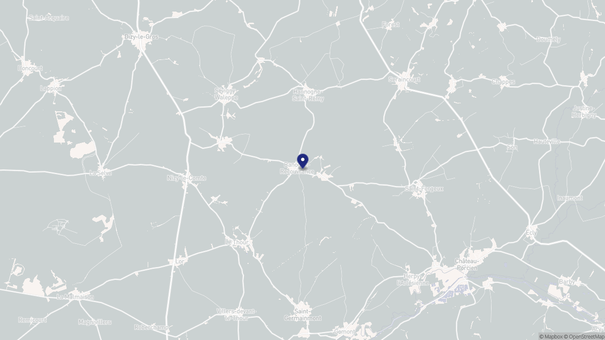 Aperçu cartographique de Banogne-Recouvrance, centré sur la commune