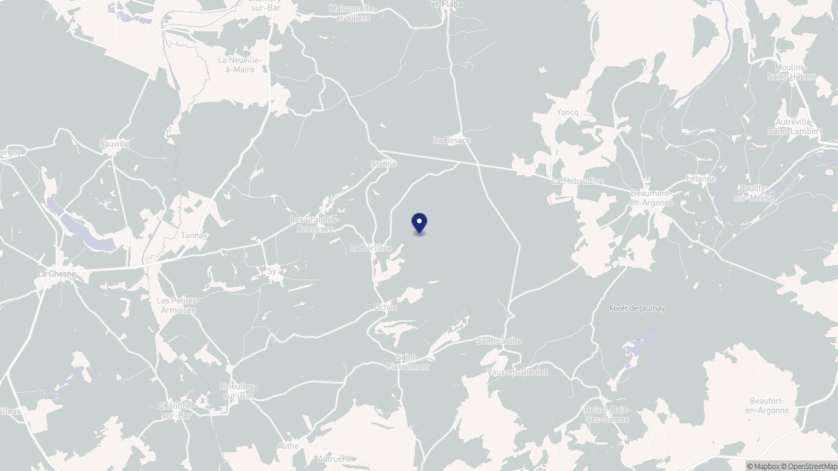 Aperçu cartographique de La Berlière, centré sur la commune