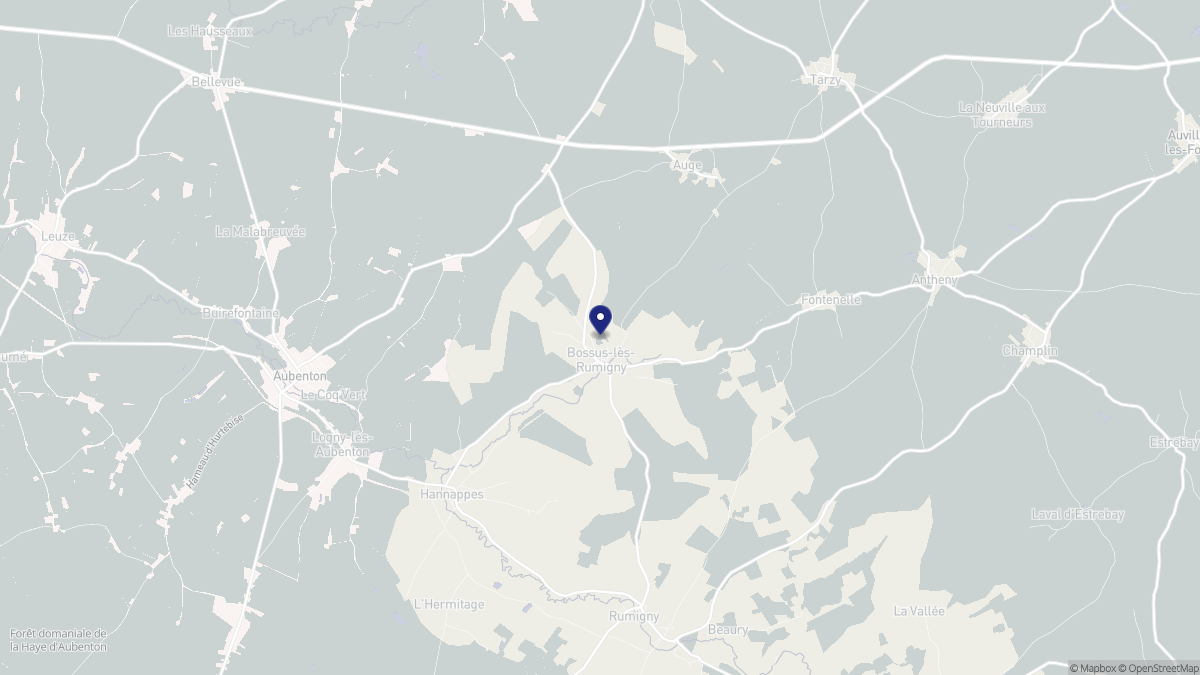Aperçu cartographique de Bossus-lès-Rumigny, centré sur la commune