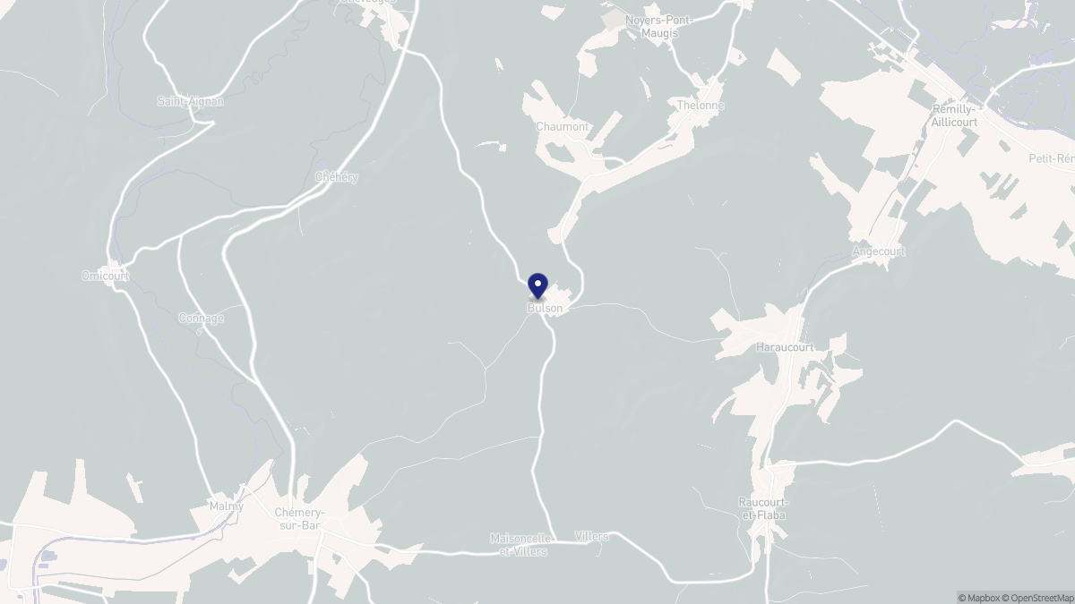 Aperçu cartographique de Bulson, centré sur la commune