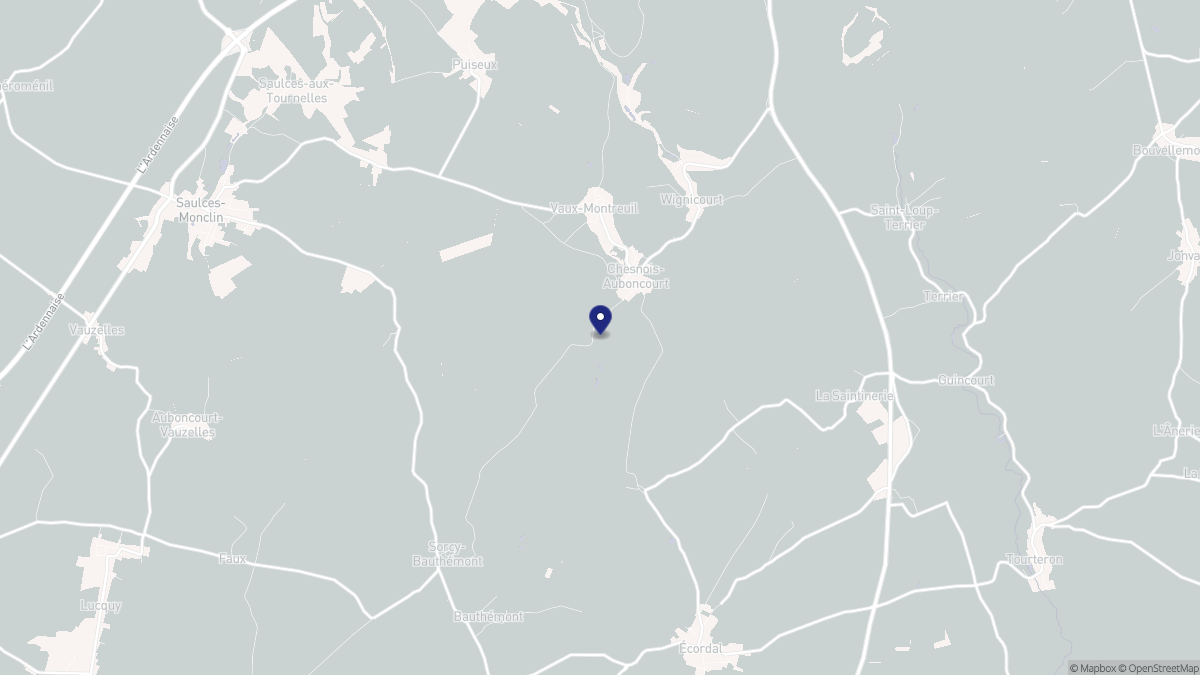 Aperçu cartographique de Chesnois-Auboncourt, centré sur la commune