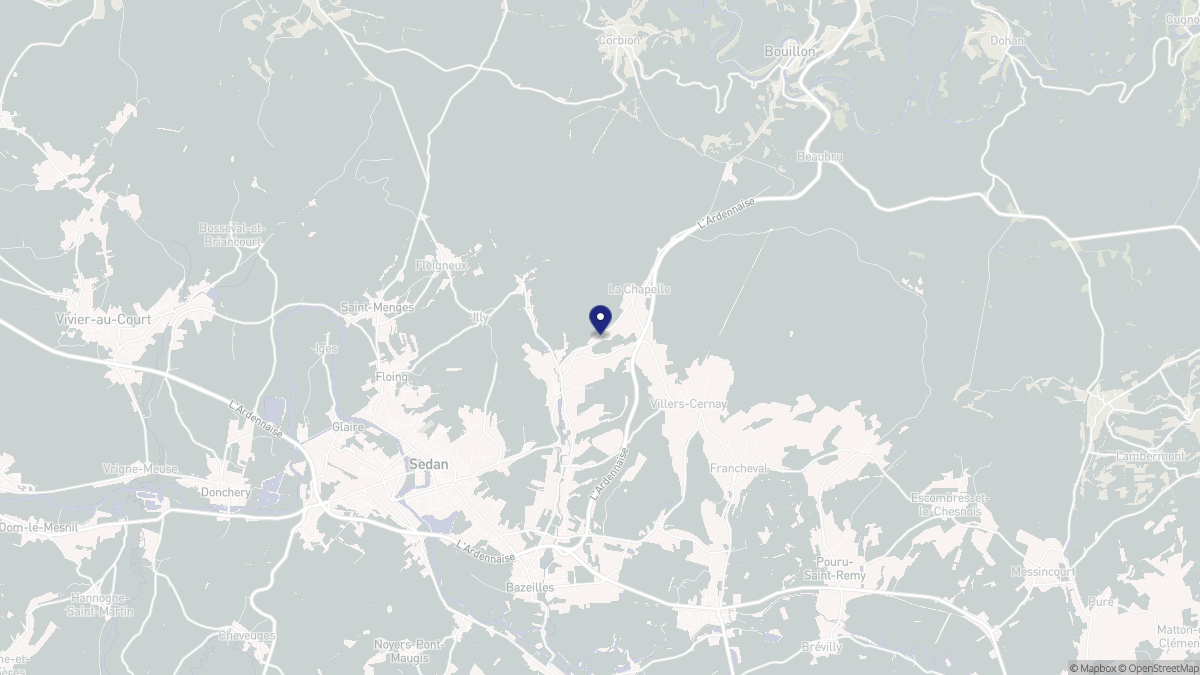 Aperçu cartographique de Givonne, centré sur la commune