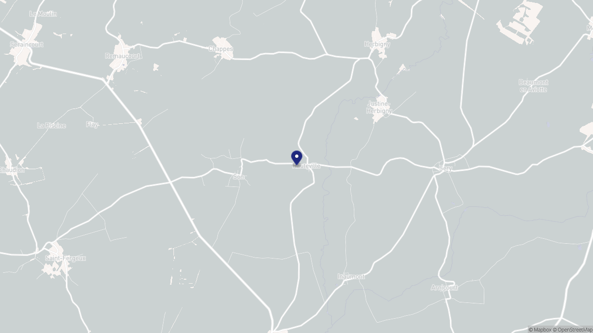 Aperçu cartographique de Hauteville, centré sur la commune