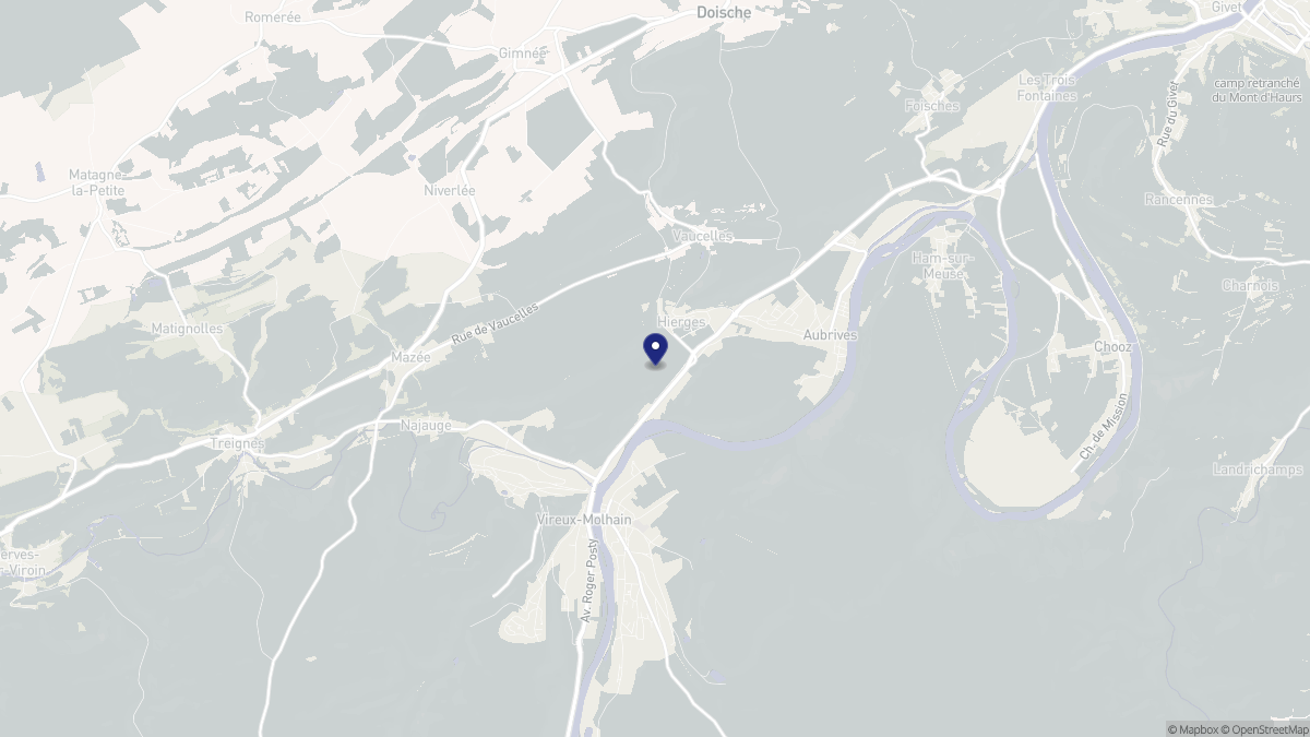 Aperçu cartographique de Hierges, centré sur la commune