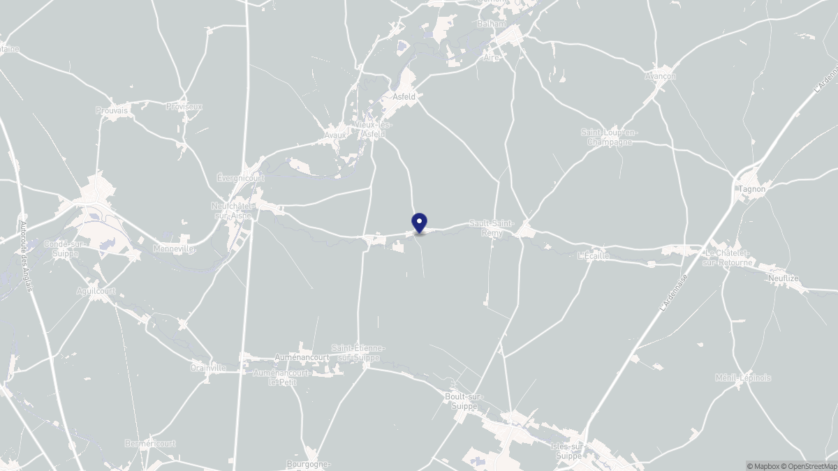 Aperçu cartographique de Houdilcourt, centré sur la commune