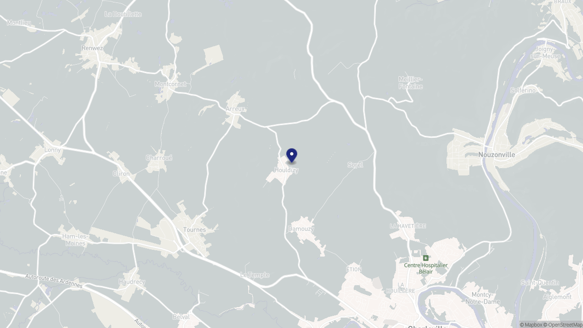 Aperçu cartographique de Houldizy, centré sur la commune