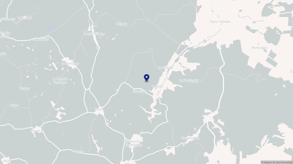 Aperçu cartographique de Lalobbe, centré sur la commune