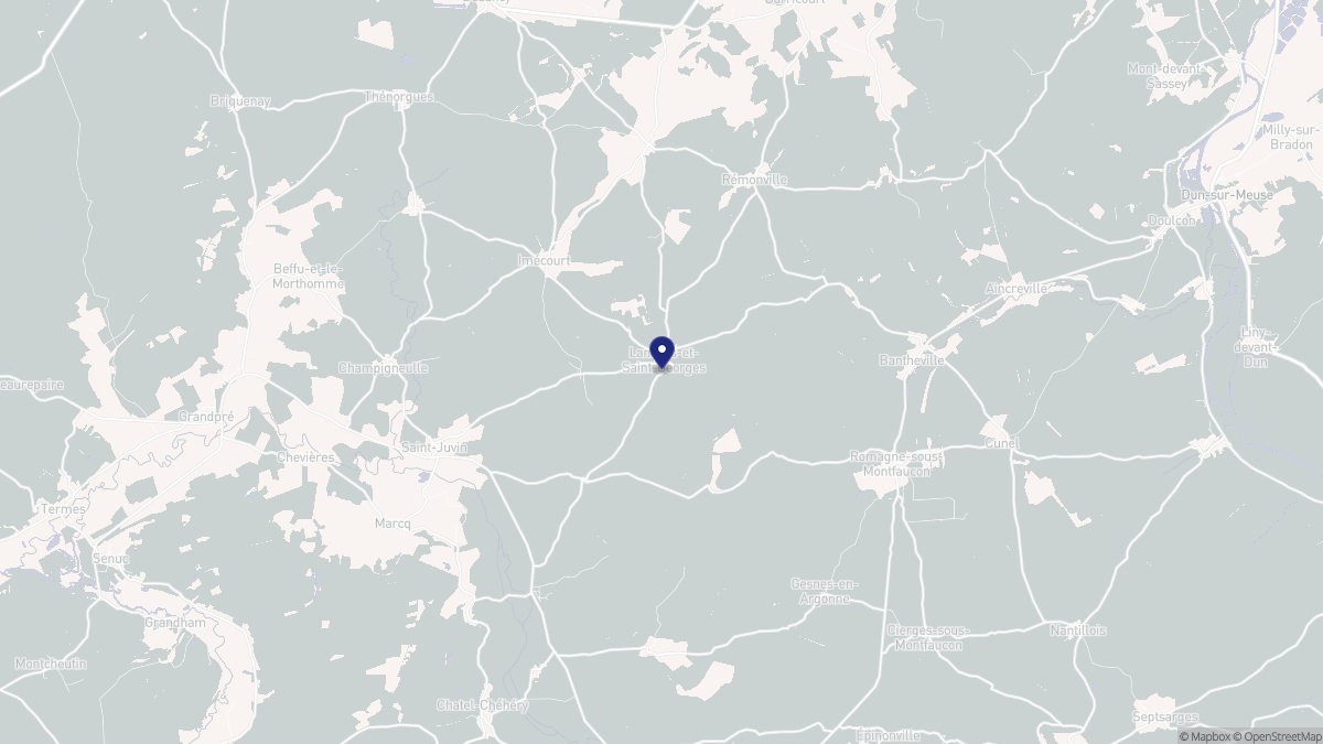 Aperçu cartographique de Landres-et-Saint-Georges, centré sur la commune