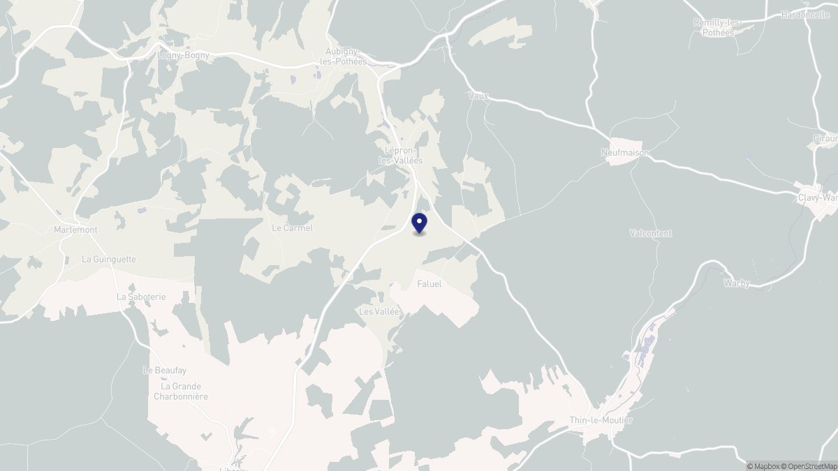 Aperçu cartographique de Lépron-les-Vallées, centré sur la commune