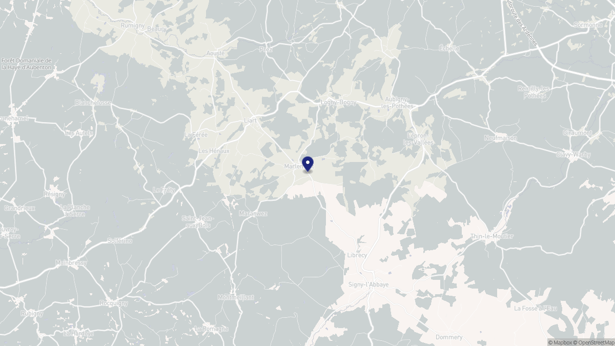 Aperçu cartographique de Marlemont, centré sur la commune