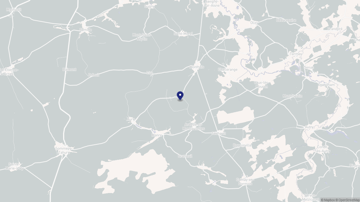Aperçu cartographique de Marvaux-Vieux, centré sur la commune