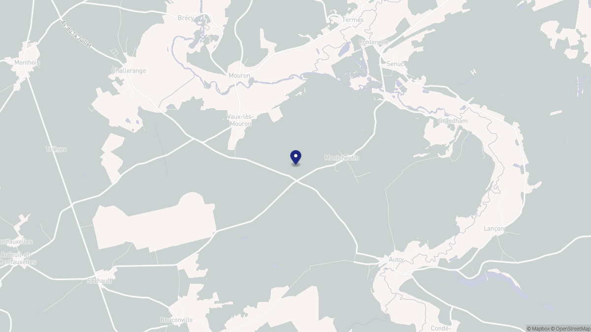 Aperçu cartographique de Montcheutin, centré sur la commune