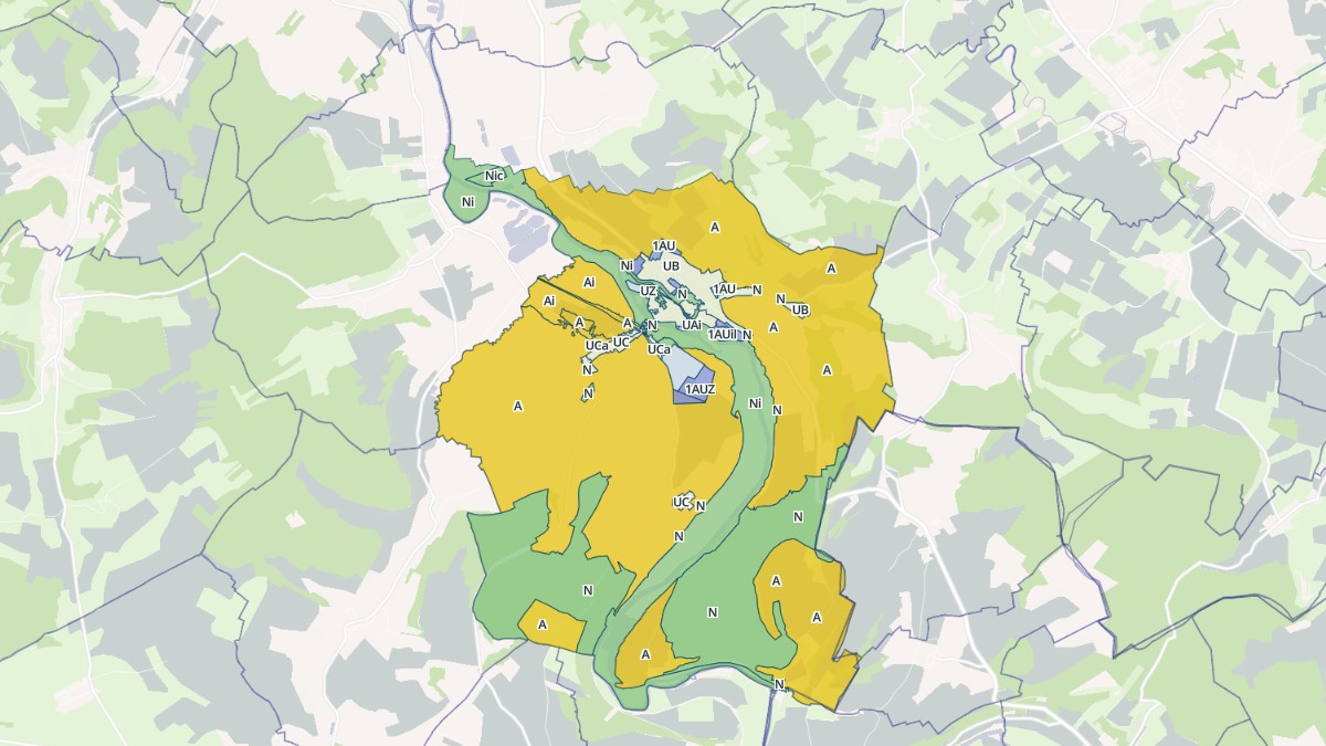 Aperçu cartographique de Mouzon, centré sur la commune