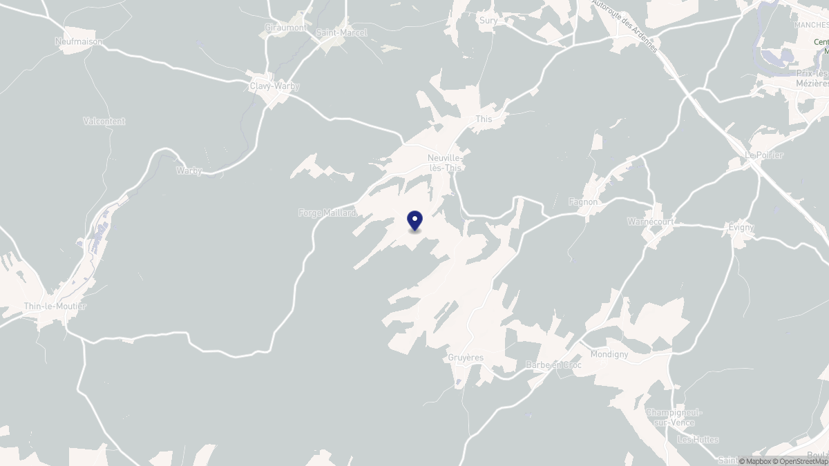 Aperçu cartographique de Neuville-lès-This, centré sur la commune